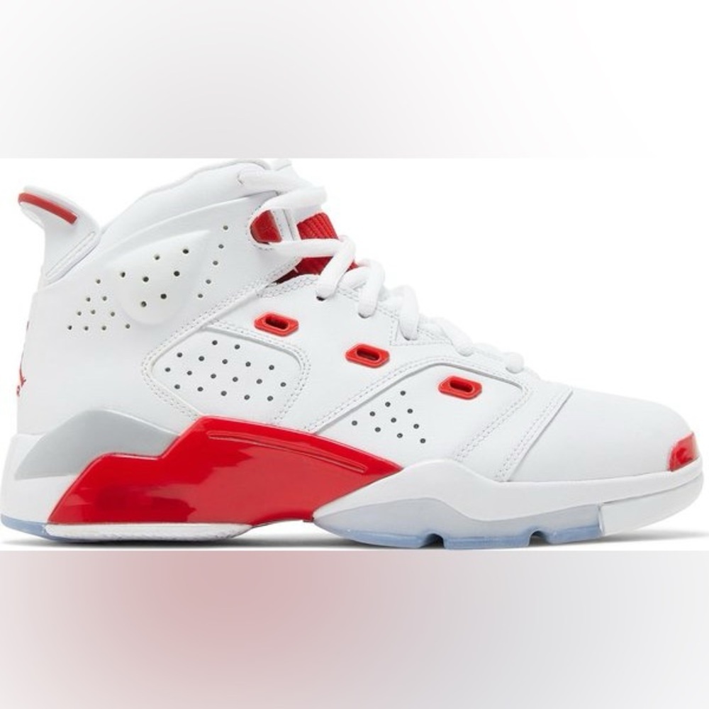 Nike Jordans Sz 6.5 Boys White/Red‎ Sneaker Shoes - Picture 4 of 9